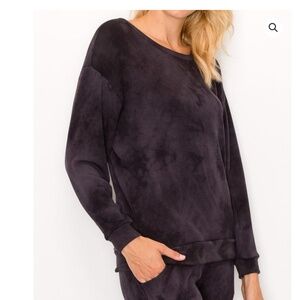 Enti Clothing Charcoal Tie Dye Fleece Sweat Shirt - women's size medium